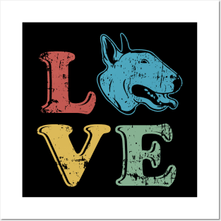 Love Bull Terrier Dog Owner Retro Style Design Posters and Art